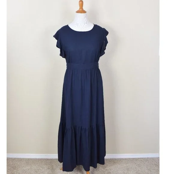 For Cynthia Dresses For Cynthia Ruffle Linen Maxi Dress Poshmark - Main Image